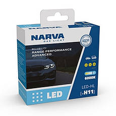 Світлодіодні LED лед лампи NARVA RPA Range Performance Advanced цоколь H11 H9, світло 6000К, 12/24В 181848100, фото 5