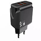 Мережевий зарядний пристрій Veron VR-C12 2.1 A 2 USB Black