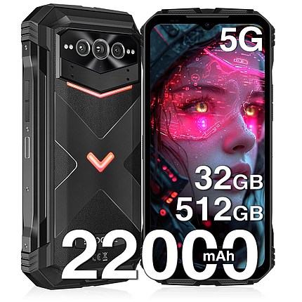 Захищений смартфон DOOGEE V Max Pro 5G Black 12/512Gb NFC АКБ 22000mAh, фото 1