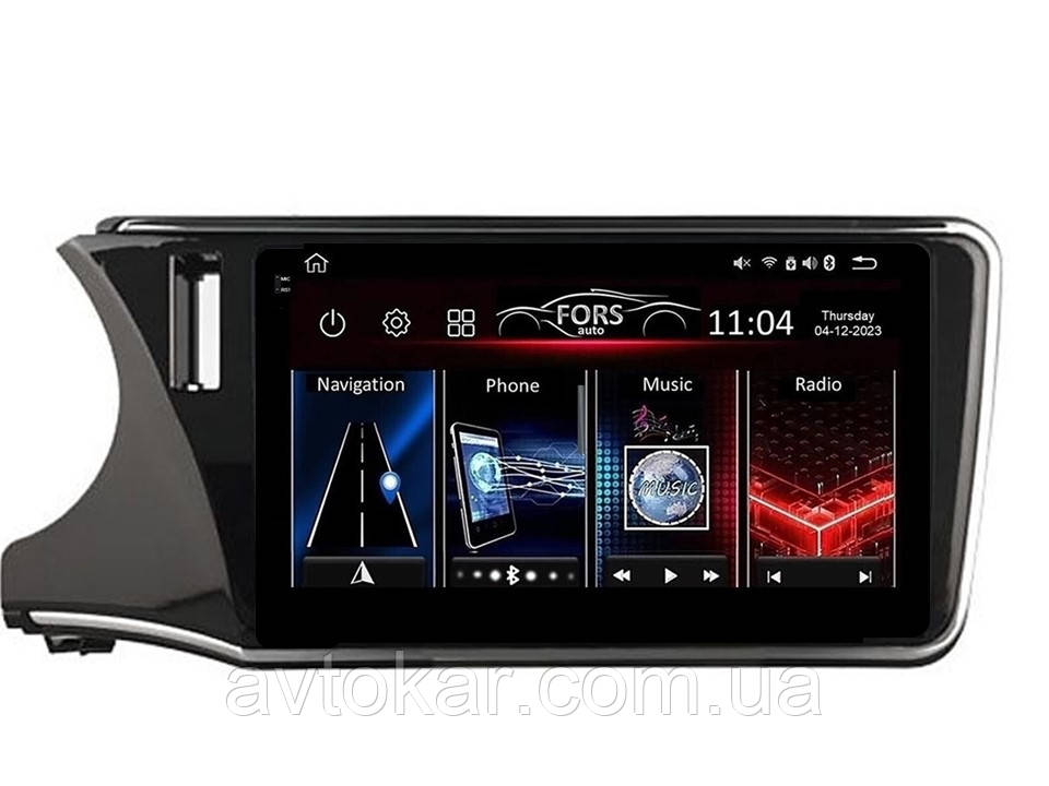 Штатна магнітола FORS.auto FS 4 MAX для Honda Fit (4+32Gb, 10", LHD) 2014-2019