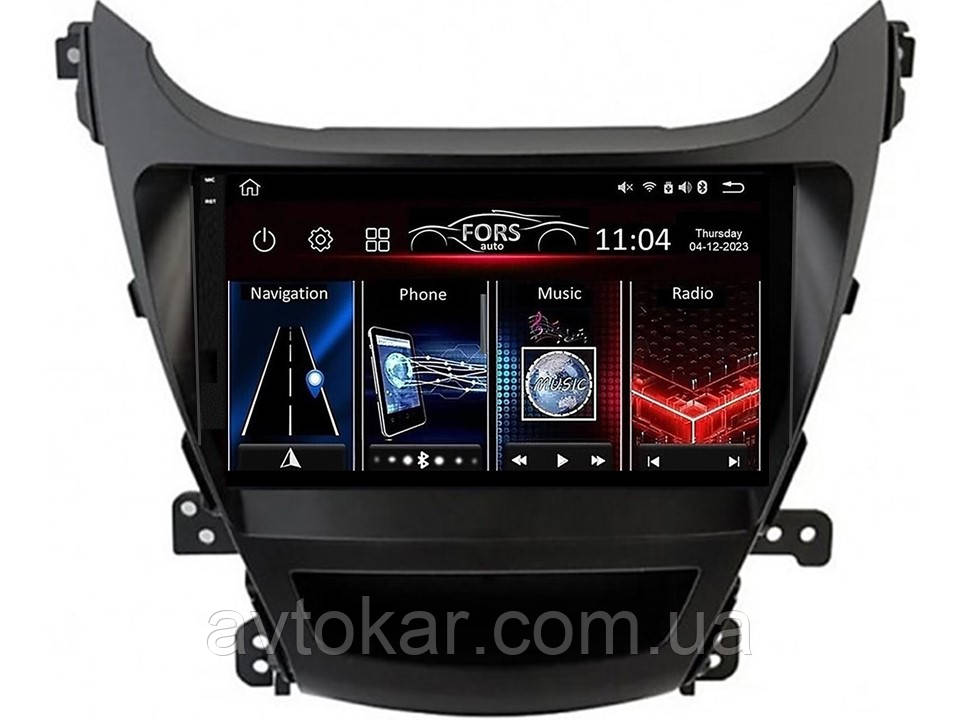 Штатна магнітола FORS.auto FS 4 MAX для Hyundai Elantra (4+32Gb, 9" 2014-2016