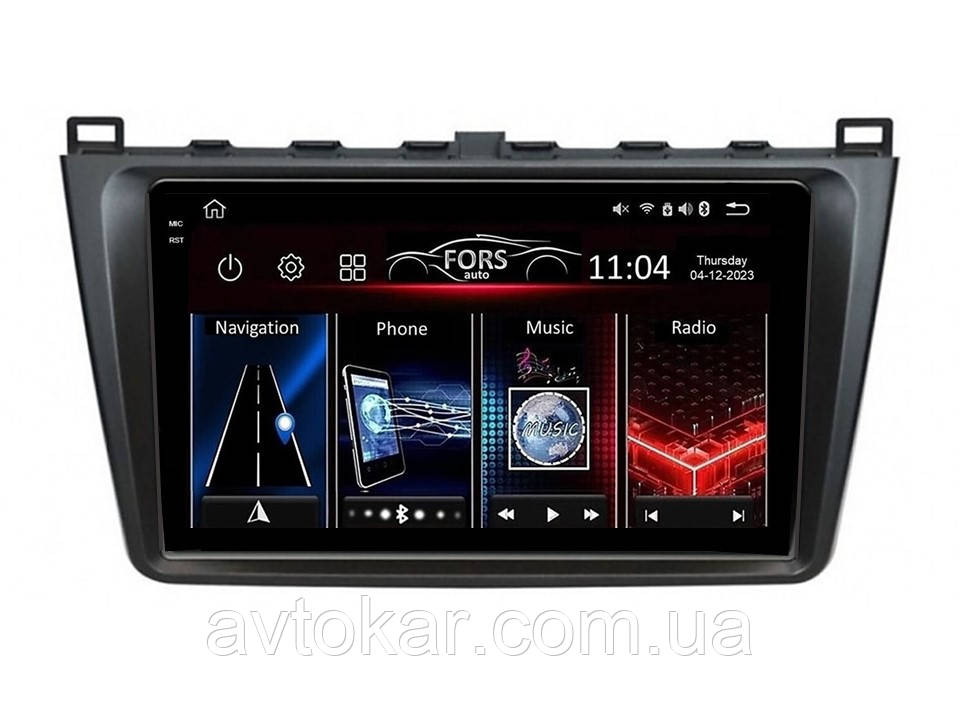 Штатна магнітола FORS.auto FS 6 MAX для Mazda 6/Atenza (6+128Gb, 9") 2008-2013