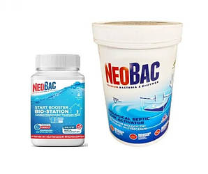 Повний комплект бактерій для септика NeoBac Start Booster 200 г для старту і NeoBac 600 г