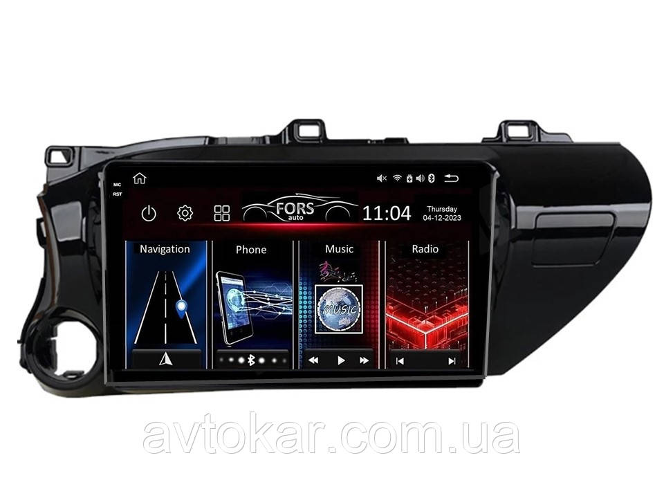 Штатна магнітола FORS.auto FS 4 MAX для Toyota Revo/Hilux (4+32Gb, 10" 2016-2019