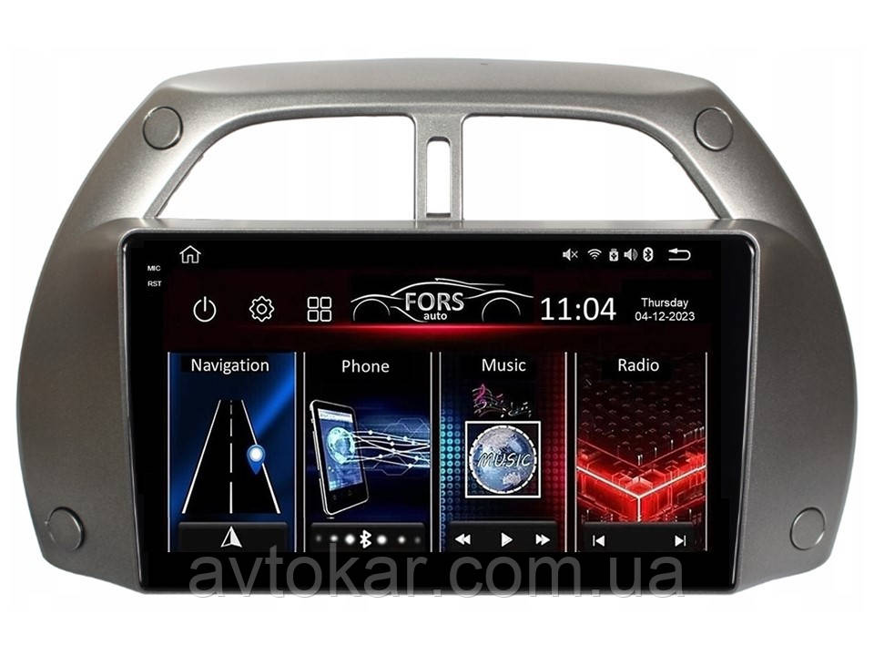 Штатна магнітола FORS.auto FS 6 MAX для Toyota RAV4 (6+128Gb, 9" 2001-2005