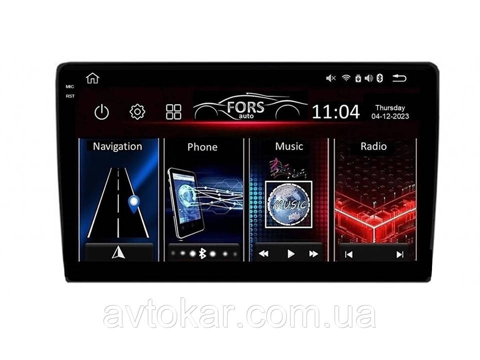Штатна магнітола FORS.auto FS 4 PRO для Mazda 323, Isamu, Premacy/Ford Tierra, Activa, Mav (4+64Gb, 10")