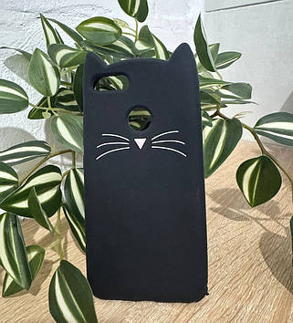 Силіконовий чохол для Xiaomi Redmi A1 / 5X - 3D Cat (Кіт з вусами), Чорний