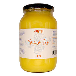 Гхі, топлене масло, скло, Gustyi, 1л