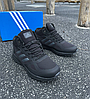 Зимові чоловічі кросівки Adidas Terrex Black чорні високі з хутром Адідас Терекс Гортекс текстильні теплі зима, фото 3