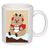 Чашка з друком "Новорічний олень" 330мл (колір білий) (21054), фото 2