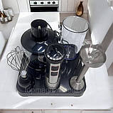 Занурювальний блендер 6в1 Zepline 1500Вт ручний блендер подрібнювач 0.6л блендер з підставкою на 10 швидкостей, фото 3