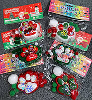 Таба лапка новорічна, тобалапка подарунок на Новий рік, фарбована таба лапка, антистрес, ґудзик