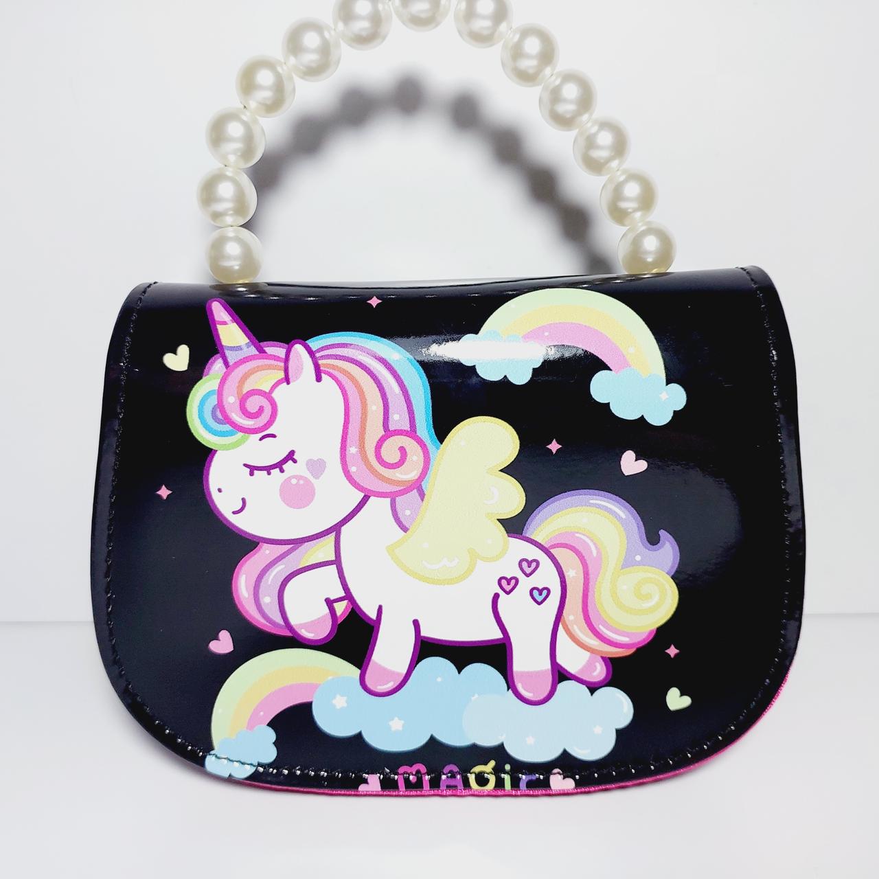 Дитяча лакова сумочка з респіратором чорна 912, фото 1