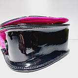 Дитяча лакова сумочка з респіратором чорна 912, фото 4