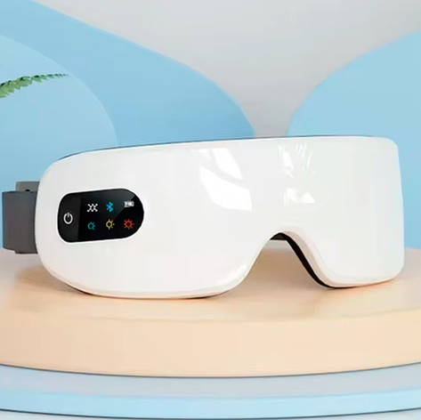 Масажер для очей Розумна маска від втоми з тепловою вібрацією і музикою Bluetooth Біла, фото 1