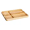 Менажниця на 3 секції дерев'яна 30×20 см прямокутна дошка для подачі закусок Wood Lugi, фото 4