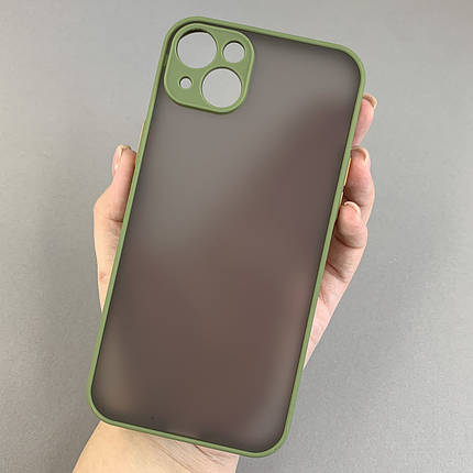 Чохол для Apple iPhone 14 Plus чохол із захистом для камери з кольоровими кнопками на айфон 14 плюс зелений tcb, фото 1