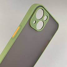 Чохол для Apple iPhone 14 Plus чохол із захистом для камери з кольоровими кнопками на айфон 14 плюс зелений tcb, фото 3