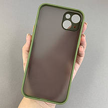 Чохол для Apple iPhone 14 Plus чохол із захистом для камери з кольоровими кнопками на айфон 14 плюс зелений tcb, фото 2