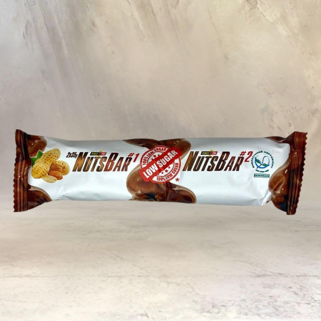 Протеїновий батончик з арахісом та карамелю Power Pro - Nuts Bar без цукру 70 г, фото 1