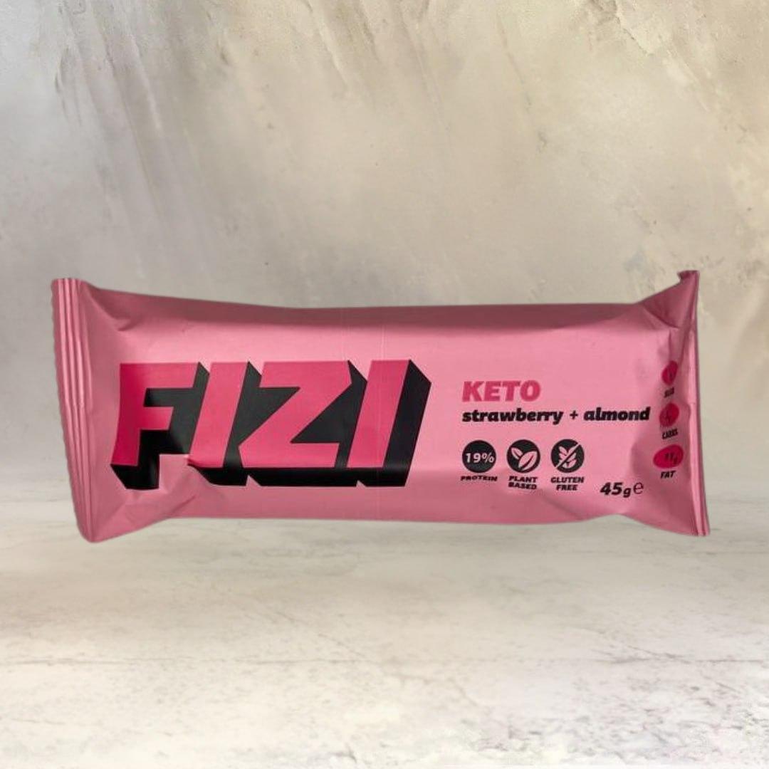 Протеїновий батончик FIZI без цукру STRAWBERRY ALMOND (полуниця + мигдаль), Фізі 45 г