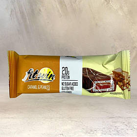 Протеїновий батончик FitWin карамель-арахіс з начинкою без цукру, 60 г