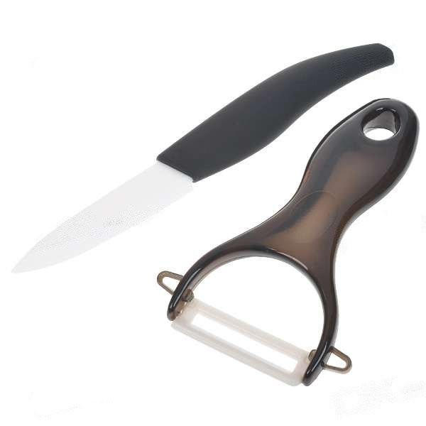 Набір керамічний кухонний ніж і ніж для чищення овочів, фото 1