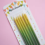 Свічки для торту прямі (зелено-жовті) 6 шт., фото 2