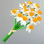 Искусственные цветы Нарцисс гелевые связка 20см 15 шт, фото 2
