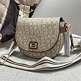 Невелика жіноча сумочка на плече Ck K6071 beige, фото 5