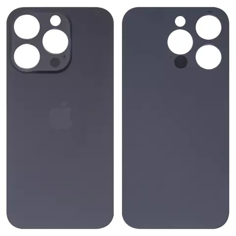 Задня панель корпусу для iPhone 15 Pro, чорна, не потрібно знімати скло камери, big hole, фото 1