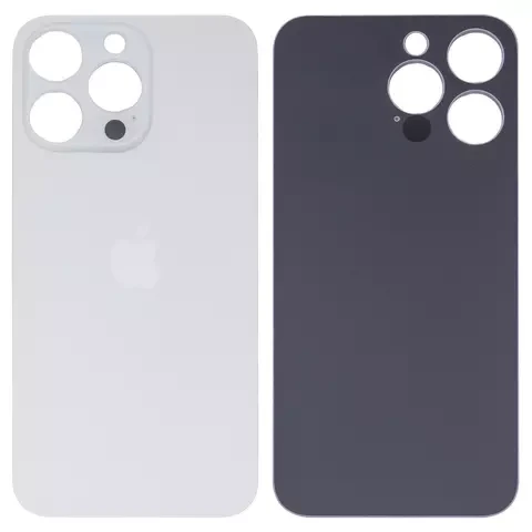 Задня панель корпусу для iPhone 15 Pro Max, біла, не потрібно знімати скло камери, big hole, фото 1