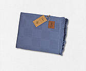 Покривало бавовняне з бахромою Sikel 210×240 см, Туреччина Elegan Mavi колір синій