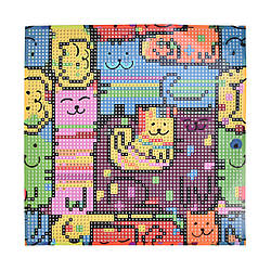 Набір для творчості алмазна картина Strateg Палітра котячих ракурсів (JUB14388), розміром 18х18 см