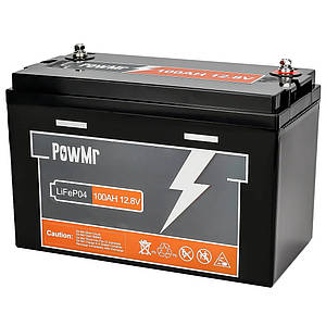 Акумулятор PowMr 12V (12,8v) 100AH ​​(1,28kWh) LiFePO4 з BMS 100A Peak 200A POW-100AH-12.8V