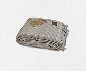 Покривало бавовняне з бахромою Sikel 210×240 см, Туреччина Carel Gri колір сірий