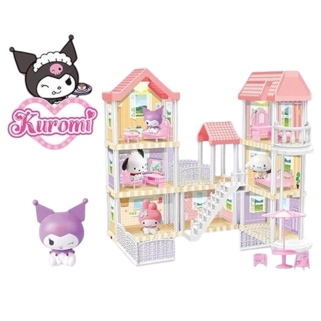 Будиночок Kuromi (3 поверхи, 138 предметів, фігурки, меблі) 7 SY-1 Штрих=42032