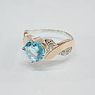 Срібна каблучка с золотими накладками, фото 3