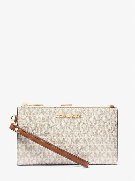 Жіночий гаманець Michael Kors Jet Set Travel Signature Logo Smartphone Wallet (ванільний) ОРИГІНАЛ