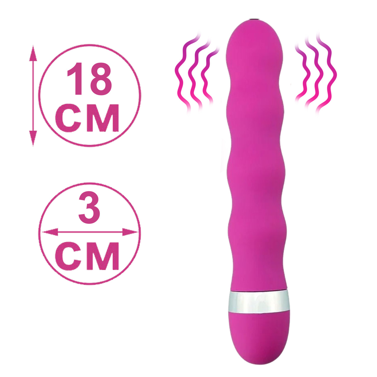 Вібратор для вагіни ребристий Vibrator для жінок, Вібраторігрушка для сексу рожевий 18 см