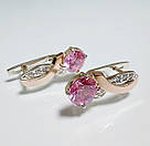 Срібні сережки з золотими вставками, фото 4