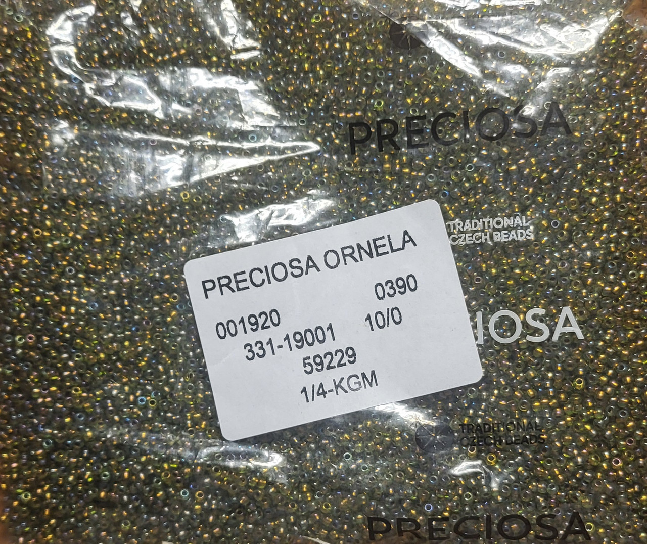 Бісер 10/0, No59229 оливковий райдужний (пач.50 грамів), фото 1