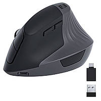 Мишка Анатомічна Бездротова Вертикальна Ергономічна USB і Type C для ноутбука ПК Чорна