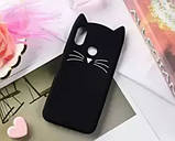 Силіконовий чохол для Xiaomi Mi A2 (Mi 6X) - 3D Cat (Кіт з вусами), Чорний, фото 3