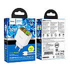 Адаптер мережевий Hoco Smart charger Type-C to Lightning Cable set CS42A |1Type-C/1USB, 30W/3A, PD/QC| білий, фото 4