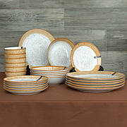 Набір тарілок Ardesto Siena 24 предмети SBG біло-жовтий