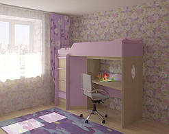 Дитяче ліжко горище Атлантік зі столом та шафою DS-784