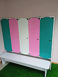 Шафка дитяча 5-місна, секційна з лавочкою для садка DS-23, фото 2