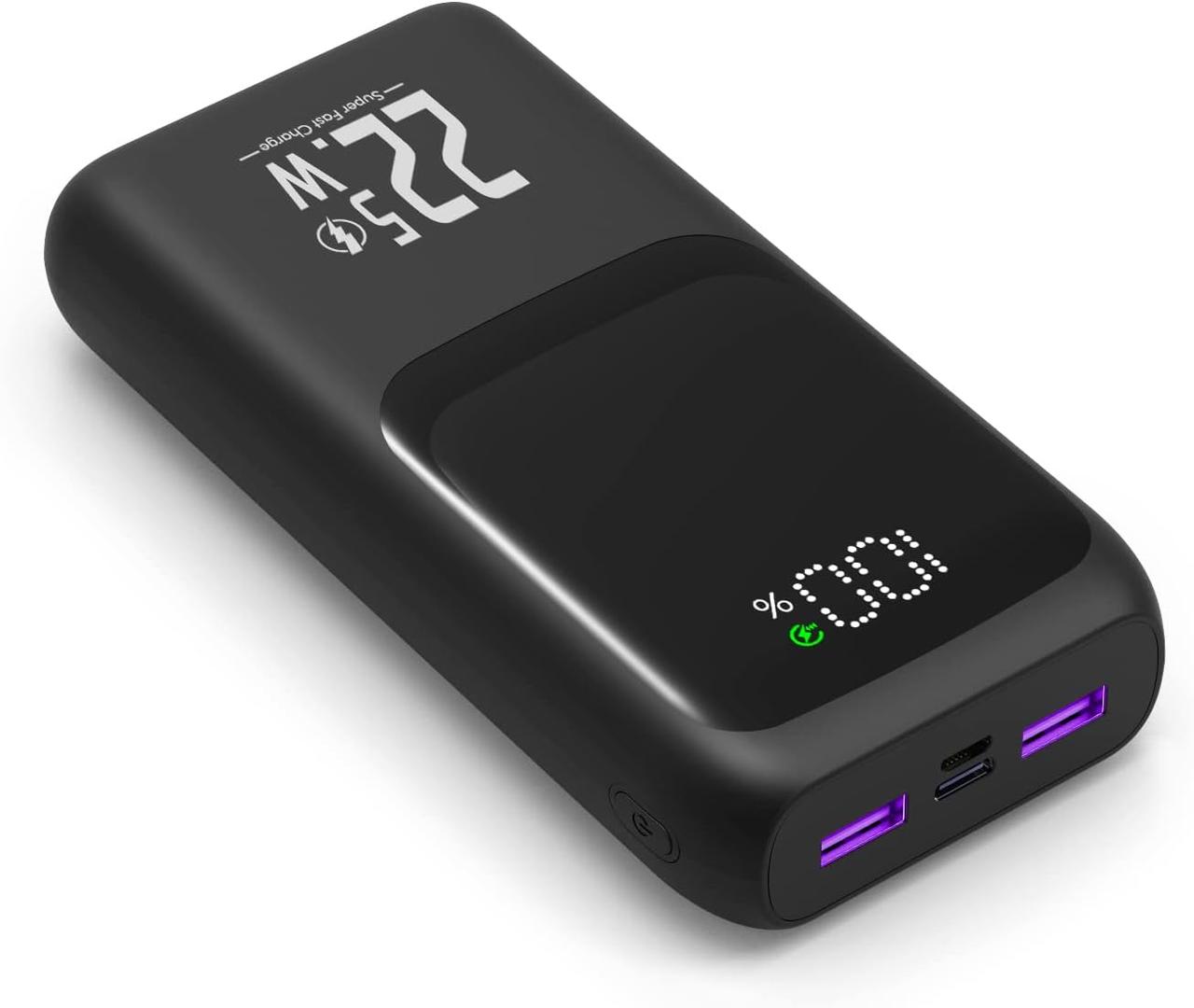 Портативний зарядний пристрій 10000mAh-20000mAh, 22,5 Вт PD & QC 3.0 Power Bank Швидка зарядка, 3 виходи 2 входи Зовнішній