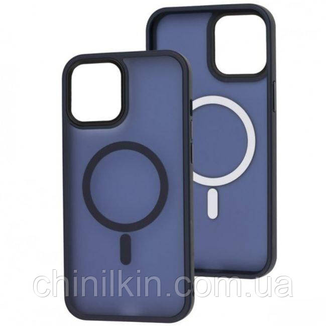 Накладка Matte Color with Magsafe для iPhone 14 Pro Max- темно-синій, фото 1